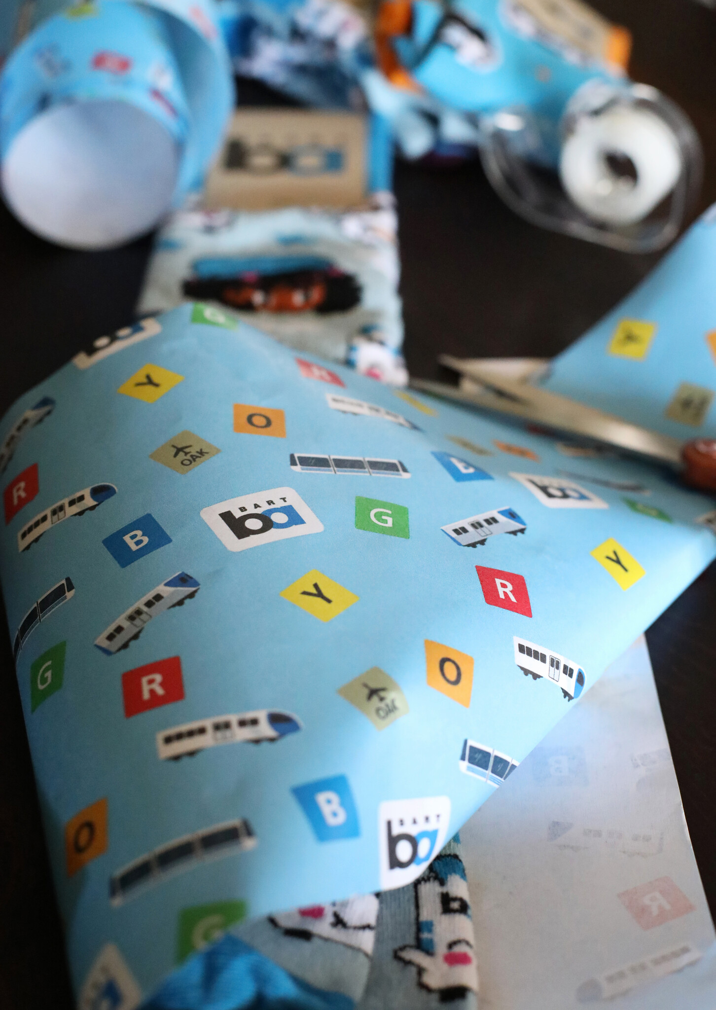 BART Train Cars Wrapping Paper