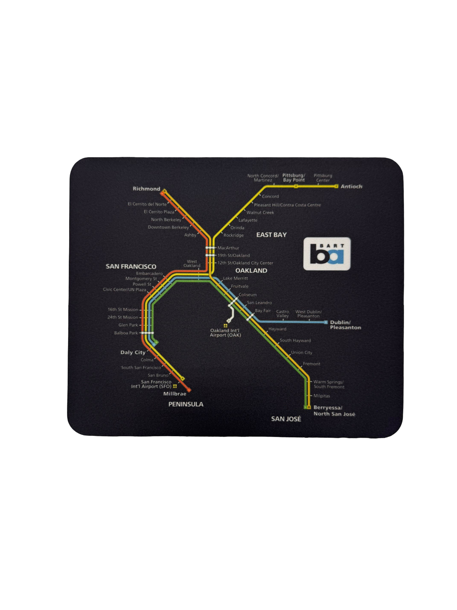 BART System Map Mouse Pad
