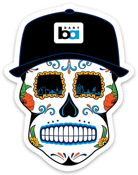 BART Sugar Skull Sticker