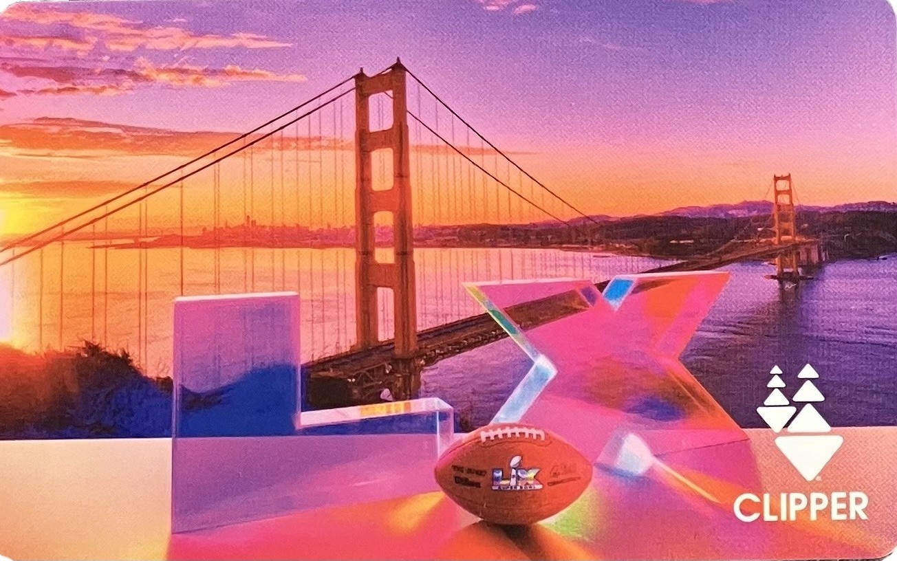 Super Bowl LX Clipper Card - Golden Gate Bridge