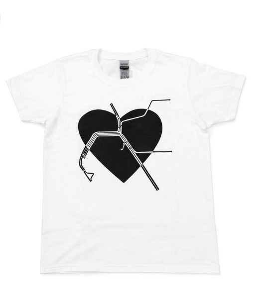 T-Shirt Heart Map Youth White