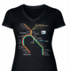 BART System Map Ladies V-Neck T-Shirt