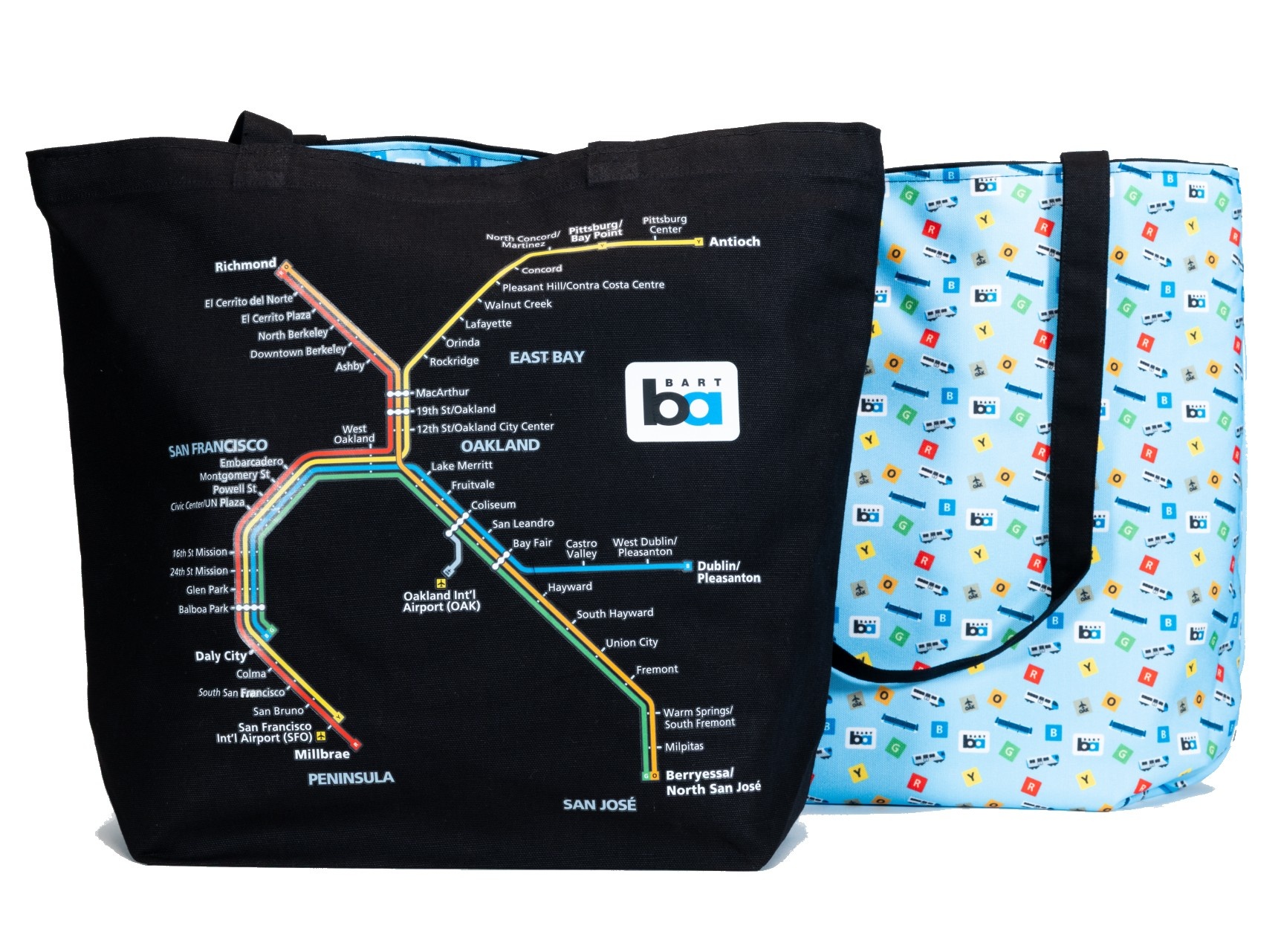 BART System Map Reversible Tote