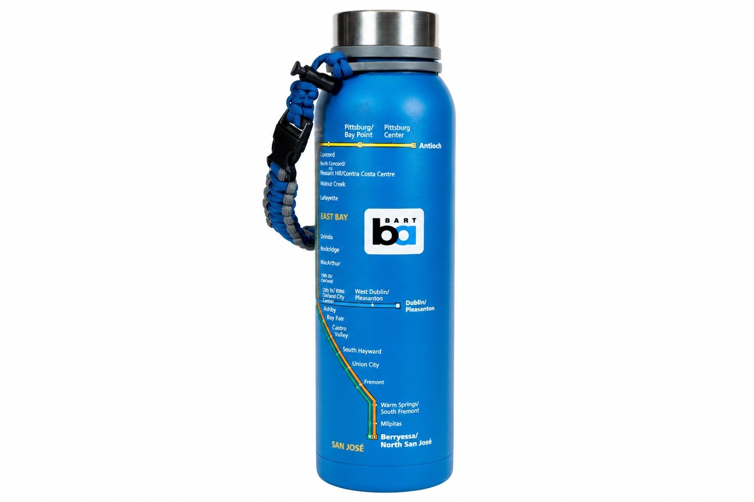 BART System Map Water Bottle