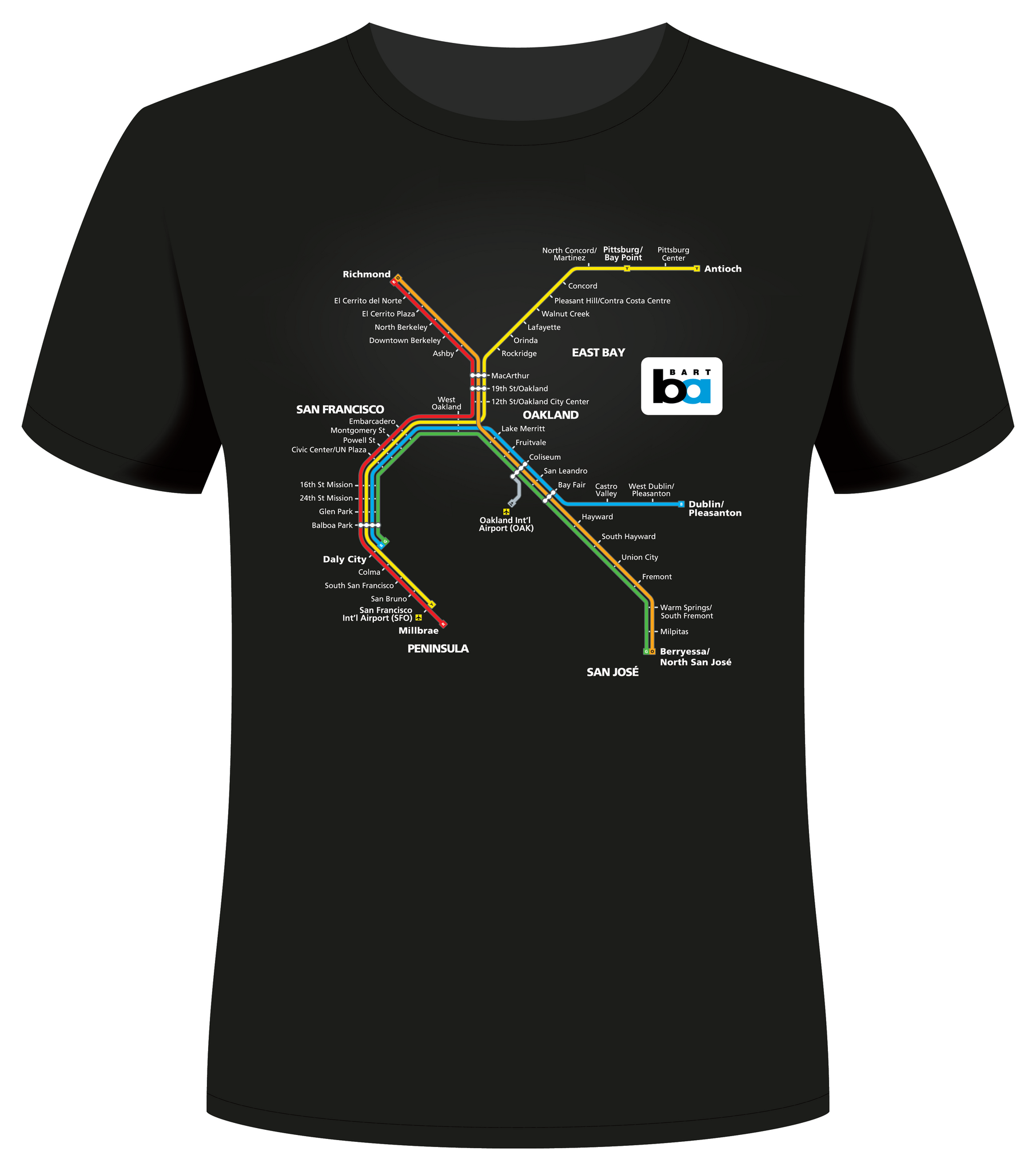 BART System Map T-Shirt