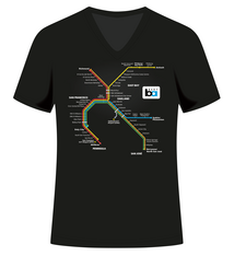 BART System Map Ladies V-Neck T-Shirt