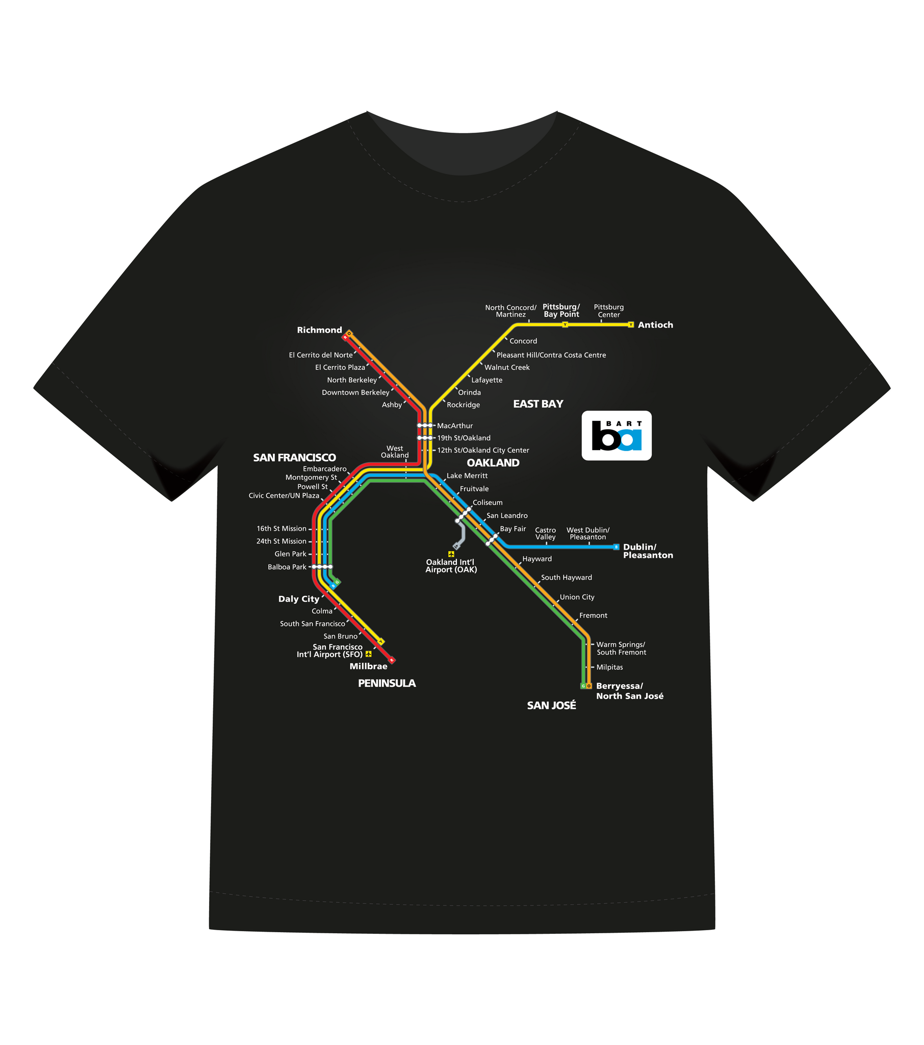 BART System Map T-Shirt Youth