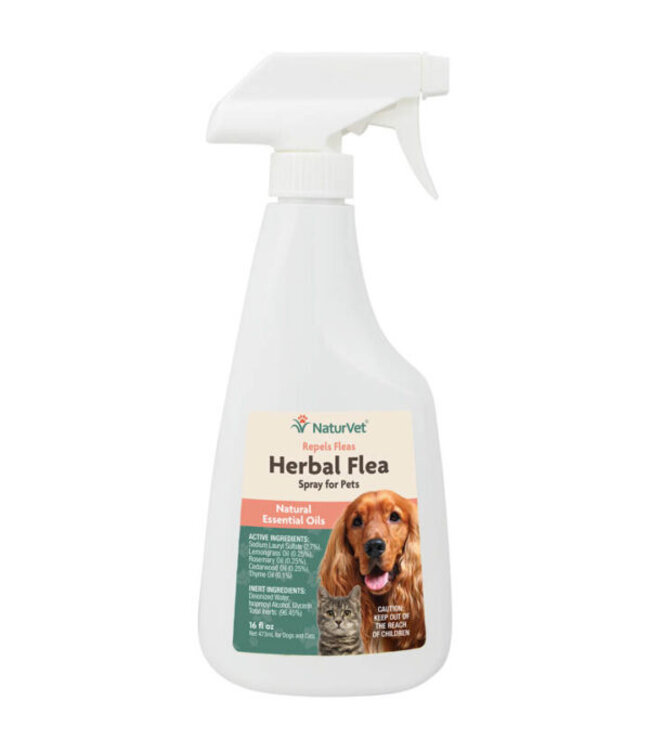 NaturVet Herbal Flea Spray for Pets 16 oz.