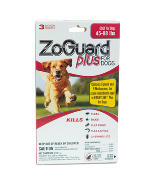 ZoGuard Plus Flea Control Dog 45-88# 3 Pk