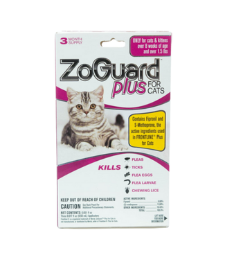 ZoGuard Plus Flea Control Cat 1.5# and Up 3 Pk