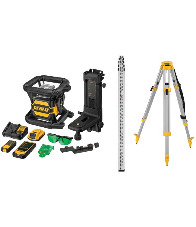 DEWALT Kit de niveau laser 20 V MAX, rotatif, vert DW080LGSK