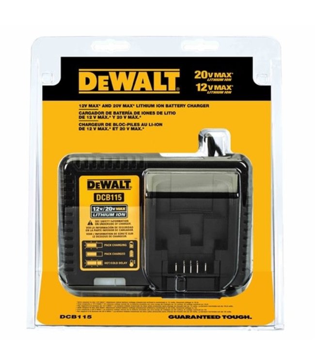 DEWALT Chargeur pour batterie ions lithium 12 V MAX* – 20 V MAX* DCB115