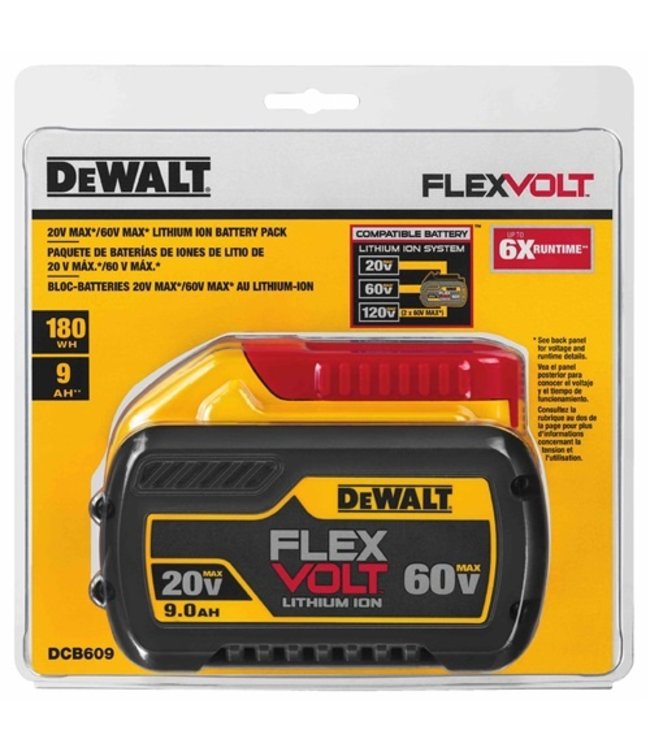 DEWALT Batterie FLEXVOLT 9,0 Ah 20 V/60 V MAX* DCB609