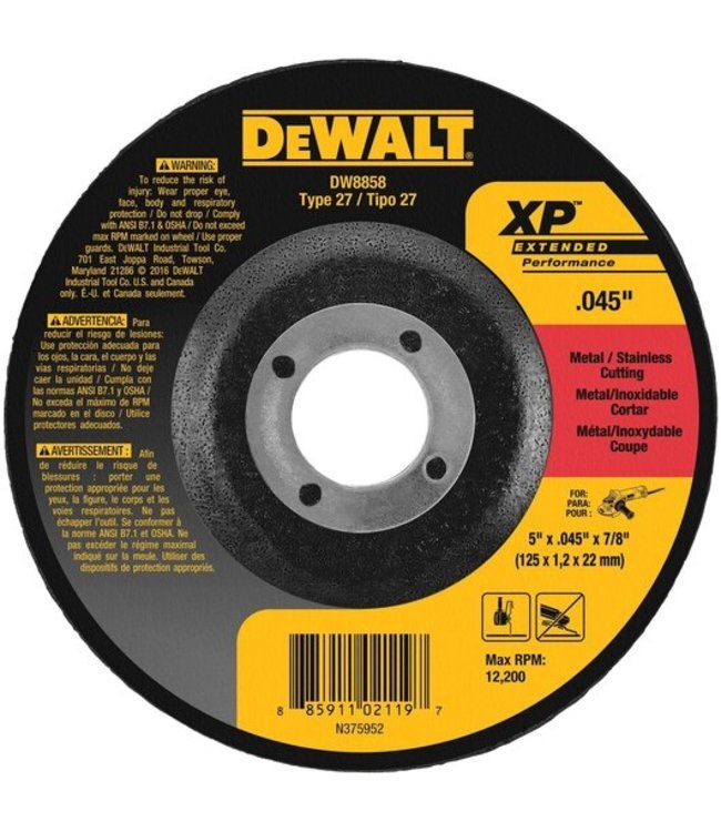 DEWALT Meules XP de 5 po x 0,045 po x 7/8 po DW8858