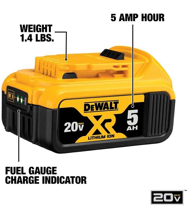 DEWALT Batterie XR® 5 Ah 20 V MAX* DCB205