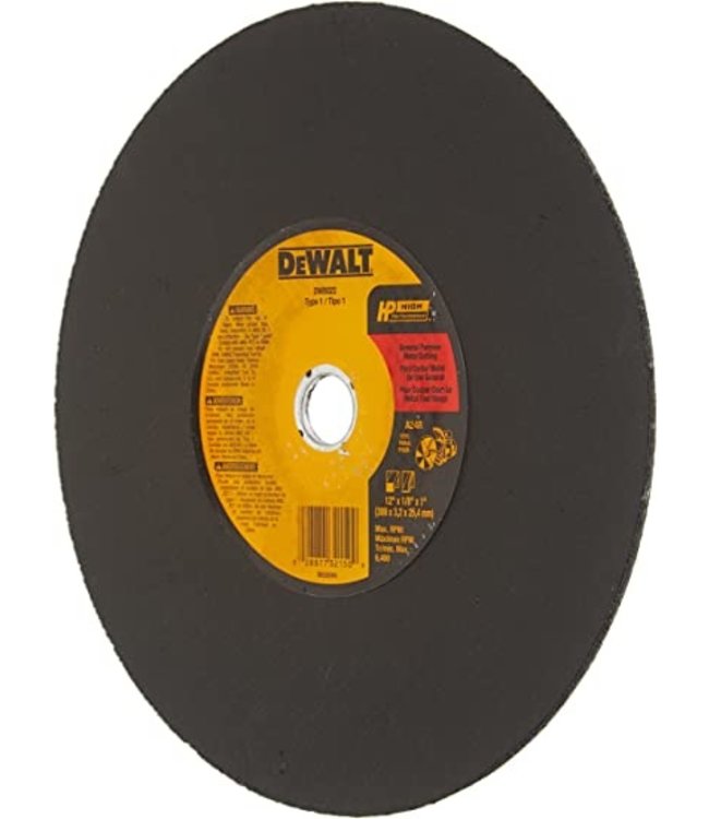 DEWALT Meule à métal de 12 po x 1/8 po x 20 mm DW8022