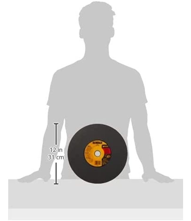 DEWALT Meule à métal de 12 po x 1/8 po x 20 mm DW8022