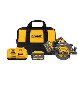 DEWALT Ensemble de scie circulaire sans fil et sans balais de 7 1/4 po 60 V MAX* FLEXVOLT(R) avec frein DCS578X2