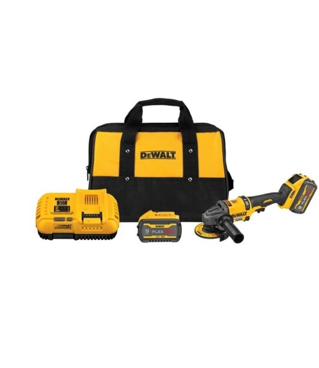 DEWALT Ensemble de meuleuse FLEXVOLT® sans fil et sans balai de 4 1/2  à 6 po avec frein antirebond, batterie 60 V MAX DCG418X2