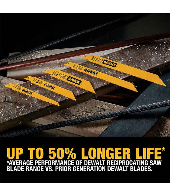 DEWALT Lames de scie alternative DeWalt, ensemble de 12 pièces, bimétal, démolition   DW4892