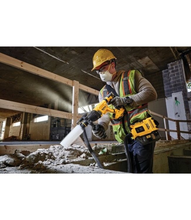 DEWALT Ensemble de marteau perforateur rotatif SDS Plus de 1 1/8 po, sans fil, sans balai, avec poignée en D et batterie 20 V MAX*  DCH263B