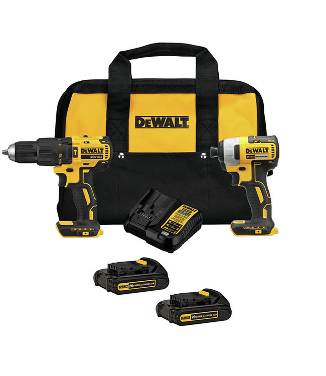 DEWALT Ensemble combiné perceuse-visseuse et perceuse à percussion sans fil  20V MAX au lit