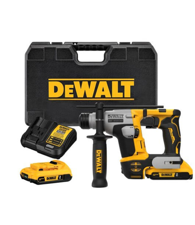 DEWALT Marteau perforateur rotatif sds atomic 20V MAX (2 AH), 2 modes, 2 piles et coffrets DCH172D2