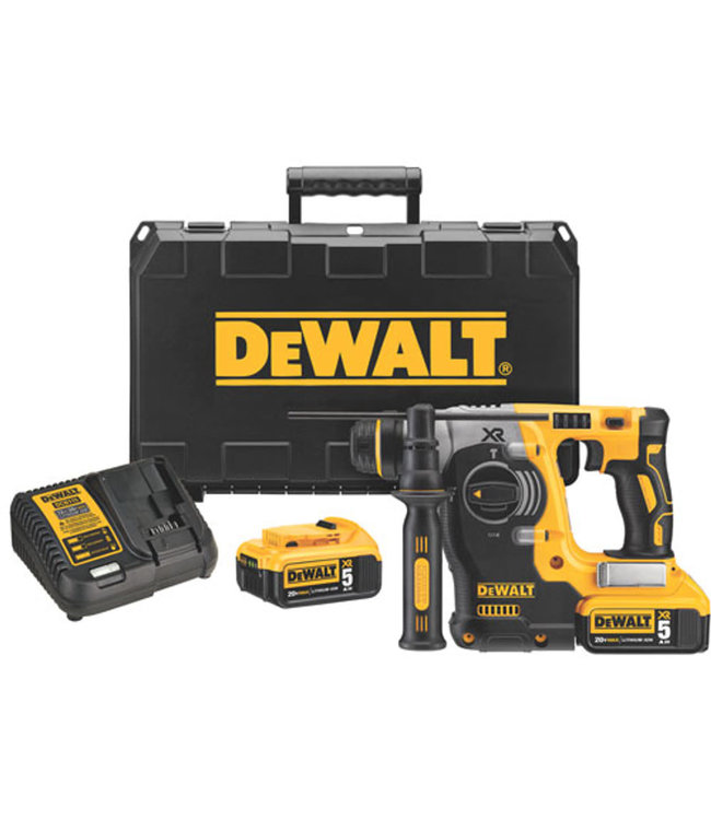 DEWALT Ensemble de marteau perforateur rotatif en L sans balais de 1 po SDS Plus 20 V MAX* XR DCH273P2