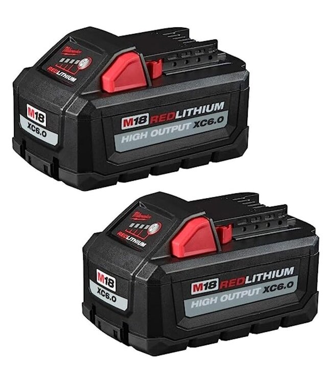 MILWAUKEE 48-11-1862 M18 HIGH OUTPUT XC6.0 BATTERY 2PK