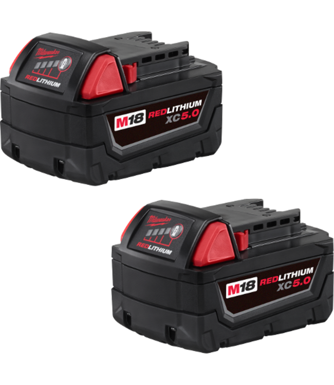 MILWAUKEE 48-11-1852 M18 XC5.0 BATTERY (PAQUET DE 2)