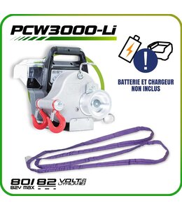 PCW3000-LI TREUIL DE TIRAGE À BATTERIE 80/82 V (PAS DE BATTERIE/CHARGEUR)