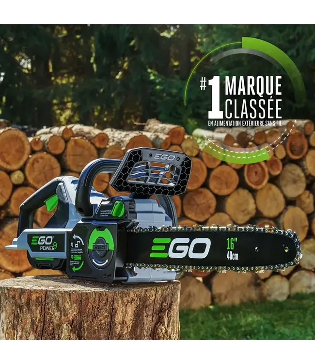 EGO CS1611 SCIE A CHAÎNES 16'' (BATT. G3 2.5AH ET CHARGEUR RÉGULIER)