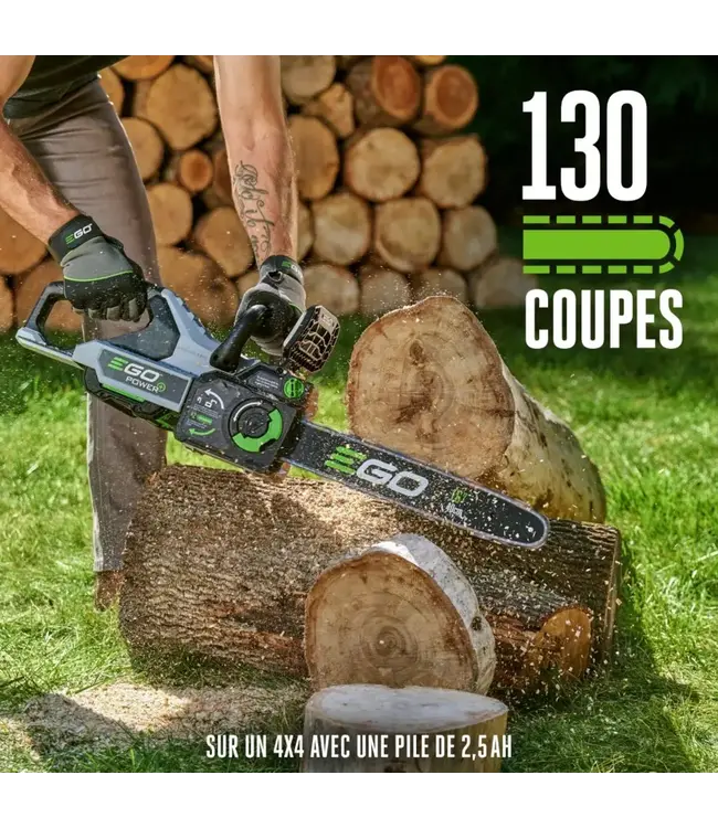 EGO CS1611 SCIE A CHAÎNES 16'' (BATT. G3 2.5AH ET CHARGEUR RÉGULIER)