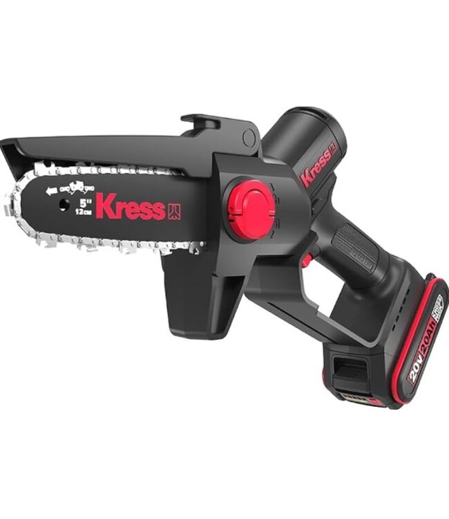 KRESS KG343 , Tronçonneuse a une main 20V 5'' (Batterie 2AH et chargeur 2AMP)