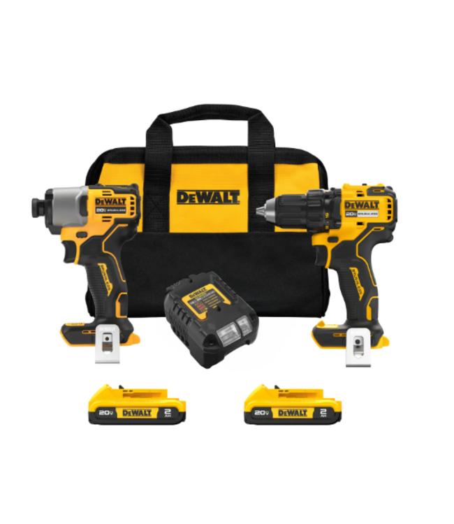 DEWALT DCK227D2 Trousse combo perceuse-visseuse + visseuse à percussion sans fil sans balai 20 V MAX*
