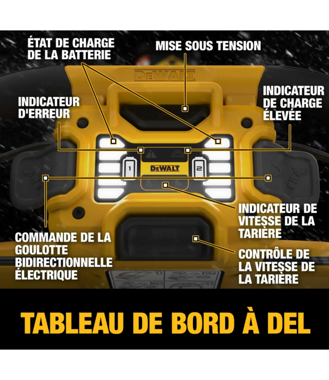 DEWALT DCSNP2142Y2-CA , Souffleuse à neige sans fil à un étage 60 V MAX de 21 po avec 2 batteries FLEXVOLT de 12,0 Ah et 2 chargeurs