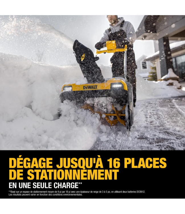 DEWALT DCSNP2142Y2-CA , Souffleuse à neige sans fil à un étage 60 V MAX de 21 po avec 2 batteries FLEXVOLT de 12,0 Ah et 2 chargeurs
