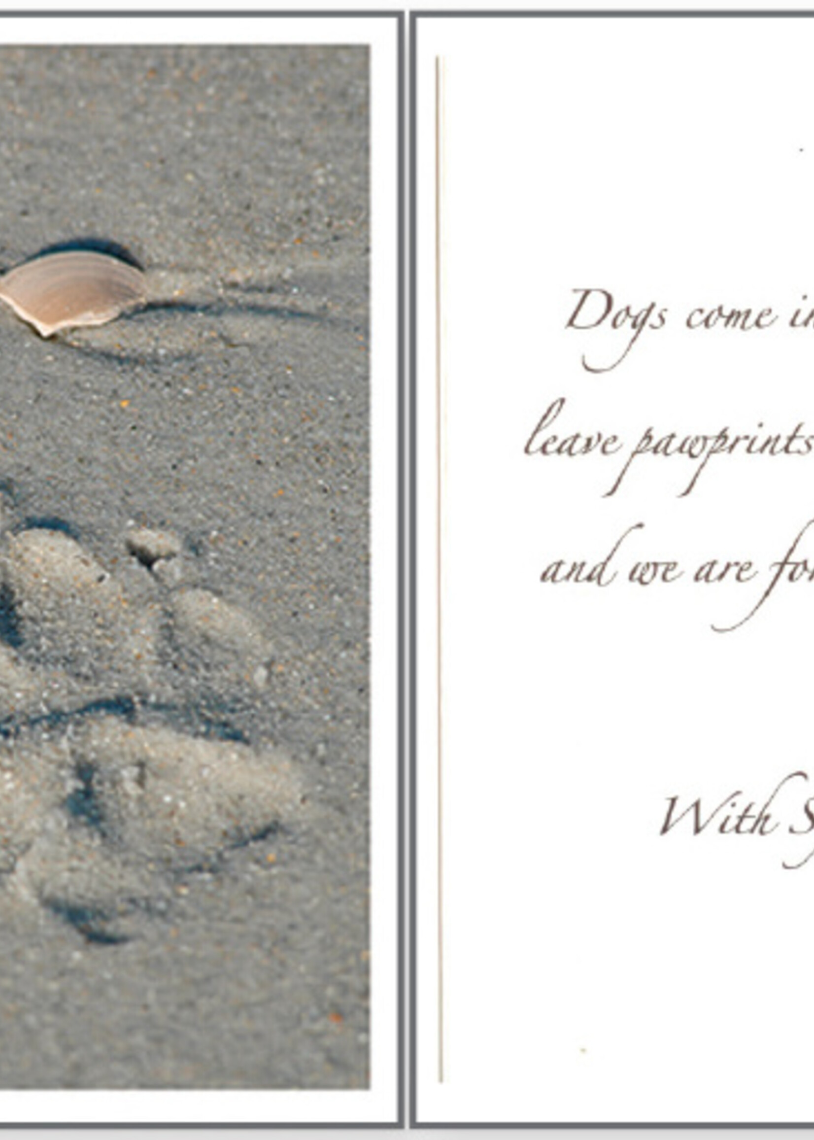 Pawprint in Sand Dog Sympathy Card