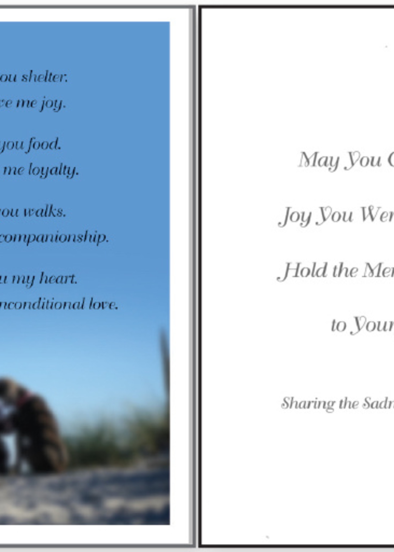 Shelter and Joy Sympathy Greeting Card