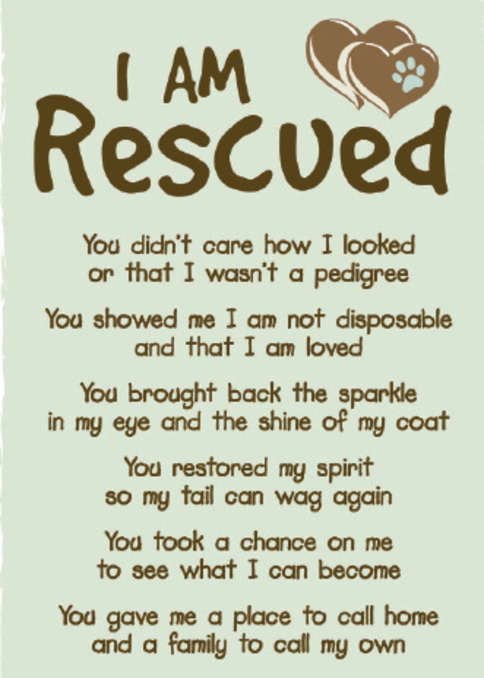 "I AM RESCUED" Dog Greeting Card