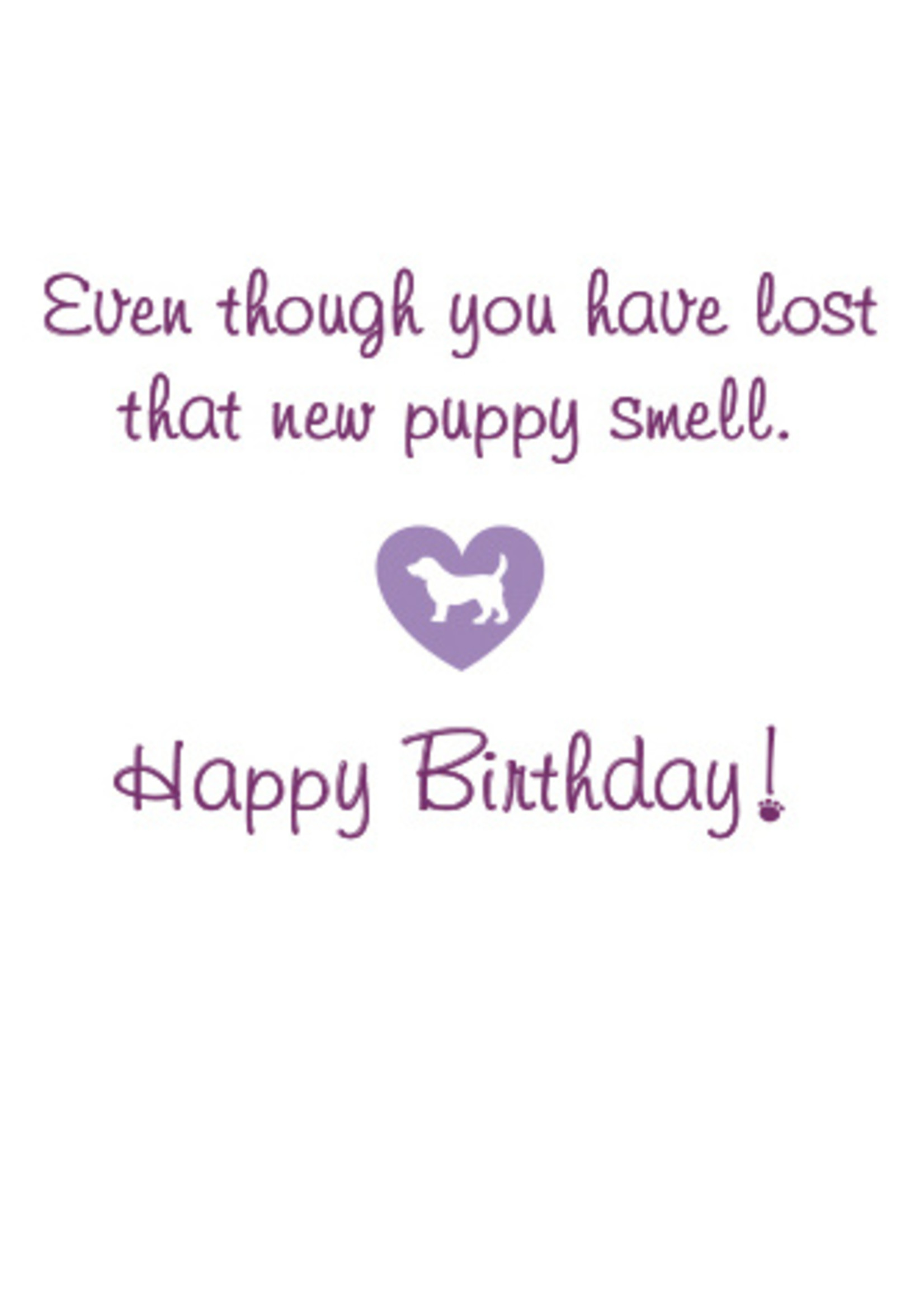 Purple Bow with Dog Birthday Card