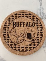 BUFFALO BEER & WING CORK COASTER