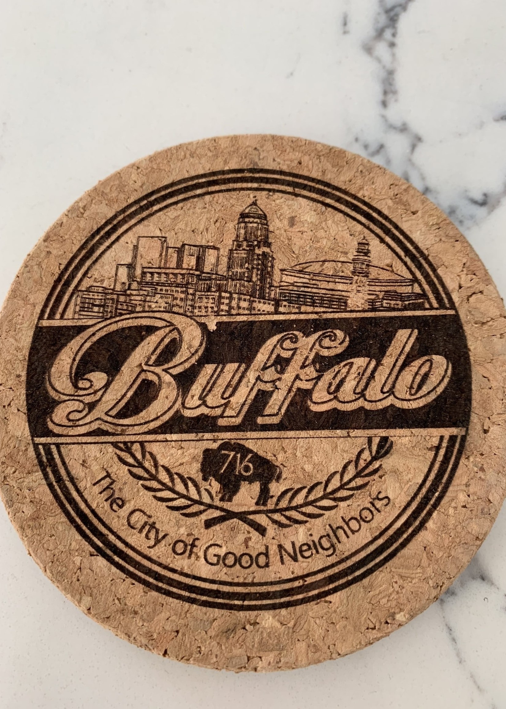 BUFFALO THE CITY OF GOOD NEIGHBORS CORK COASTER