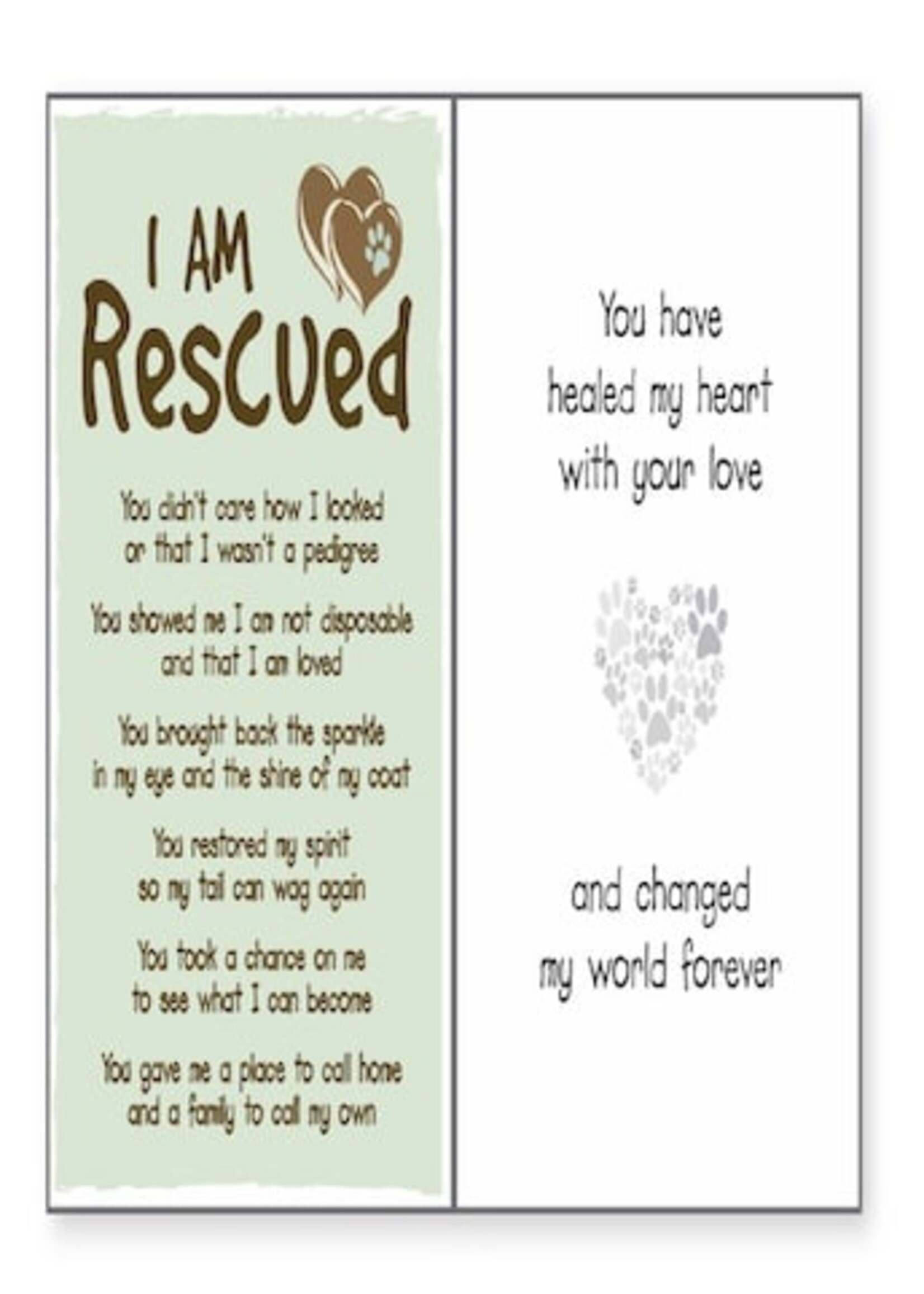 "I AM RESCUED" Dog Greeting Card