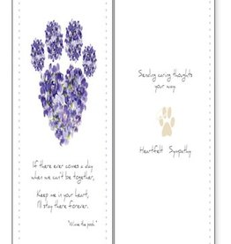 Purple Pawprint Dog Sympathy Card