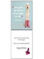 Pink Boots on Dog Birthday Card