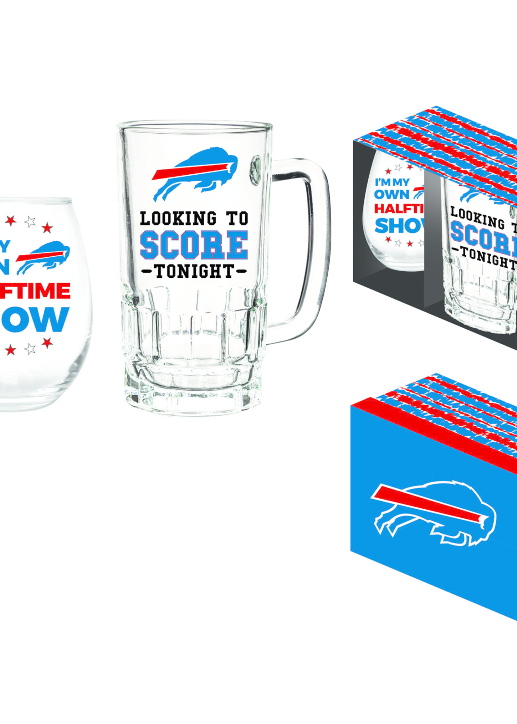 BUFFALO BILLS STEMLESS WINE & STEIN