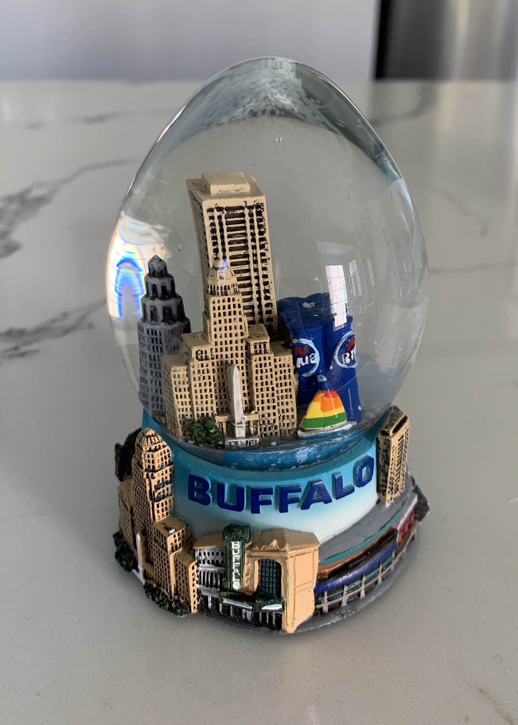 OVAL EGG SHAPE BUFFALO NY SNOWGLOBE