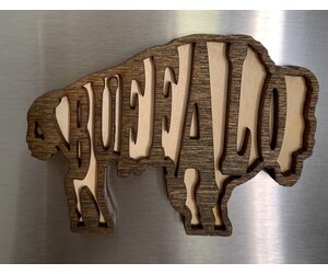 DUAL LEVEL BUFFALO MAGNET-TWO TONE WOOD | CARDSMART IN BUFFALO, NY