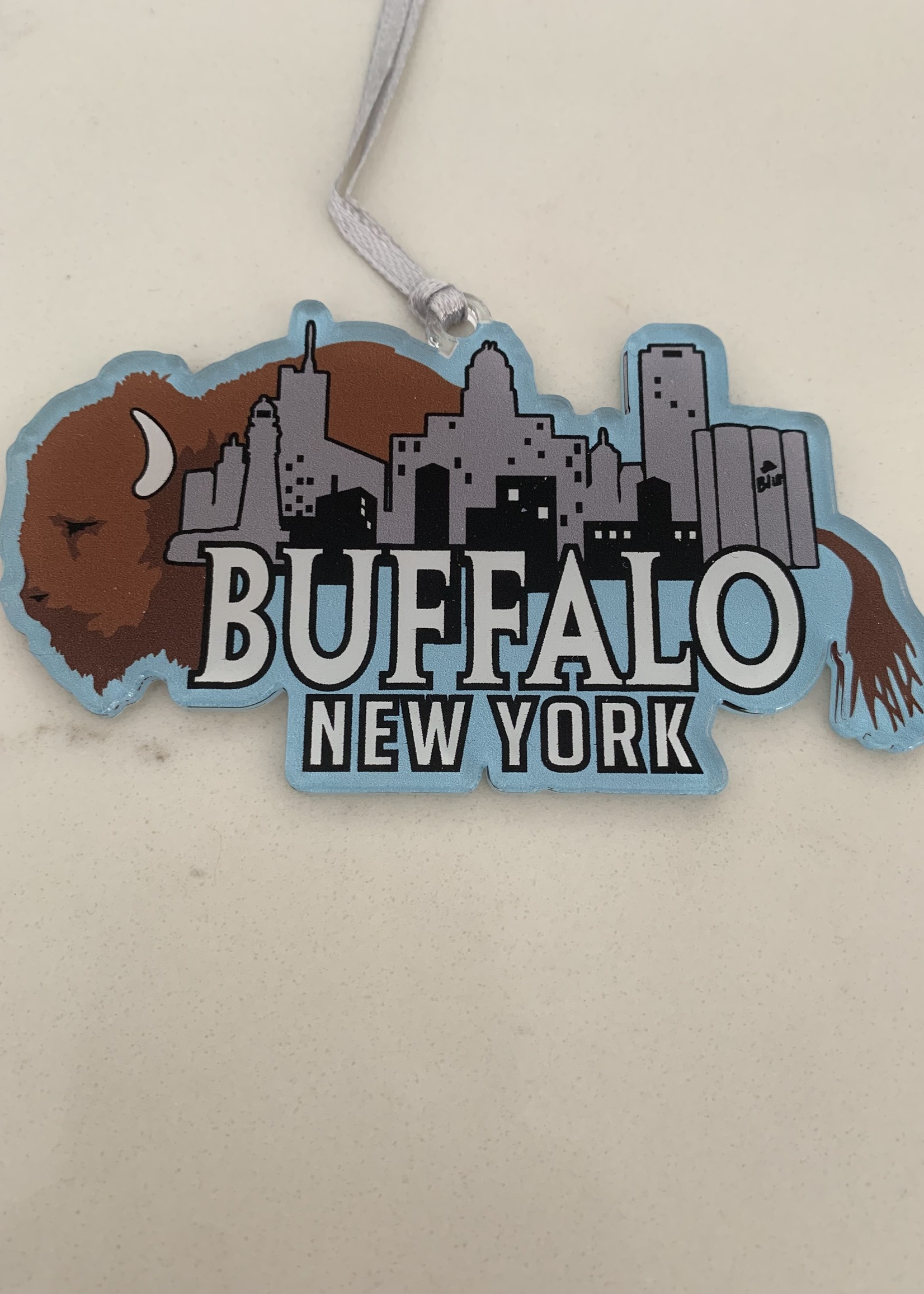 BUFFALO BEHIND SKYLINE ACRYLIC ORNAMENT